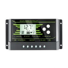 Powmr 30A 20A 10A 自动识别12V/24V PWM光伏太阳能控制器带LCD显示