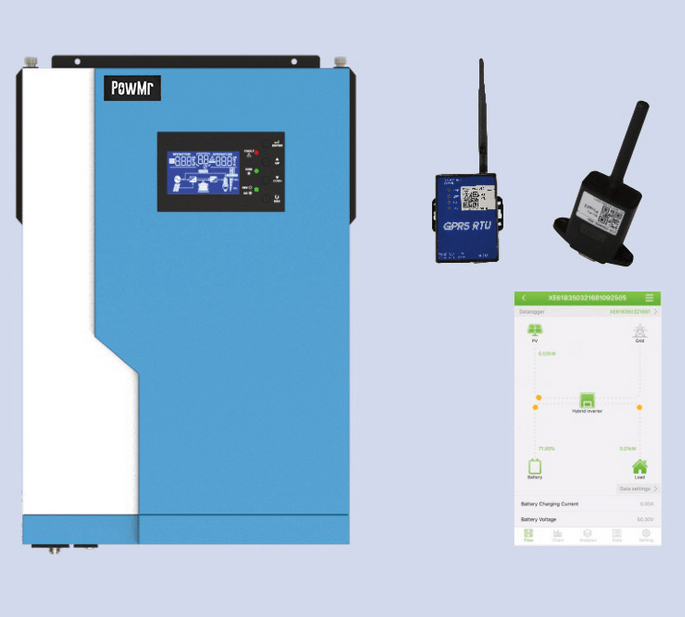 PowMr 5.5KW高频逆控一体机24V系统内置100A MPPT太阳能控制器逆变控制一体wifi接口可选VMPLUS-5.5KW-WIFI