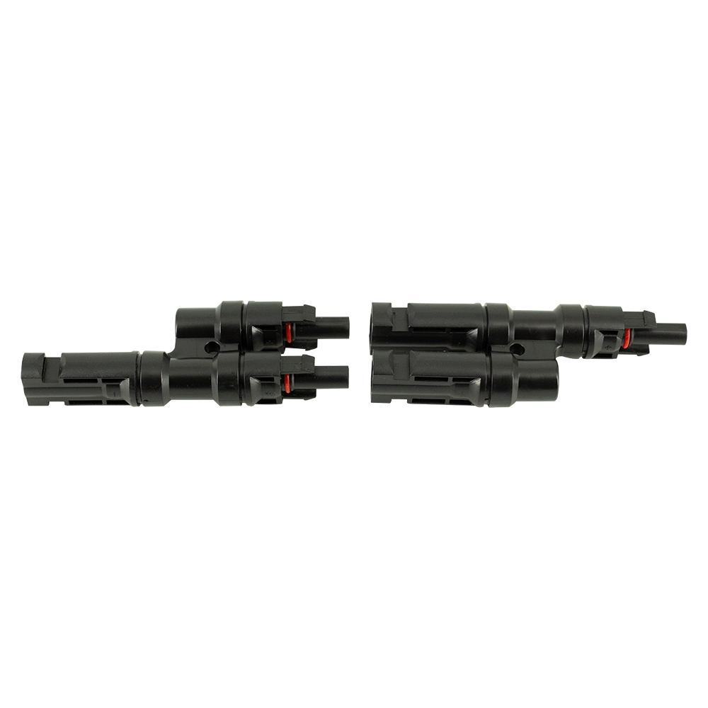 Powmr MC4防水IP67光伏连接器 T型3通2转1转换串并联太阳能电池板组件连接器