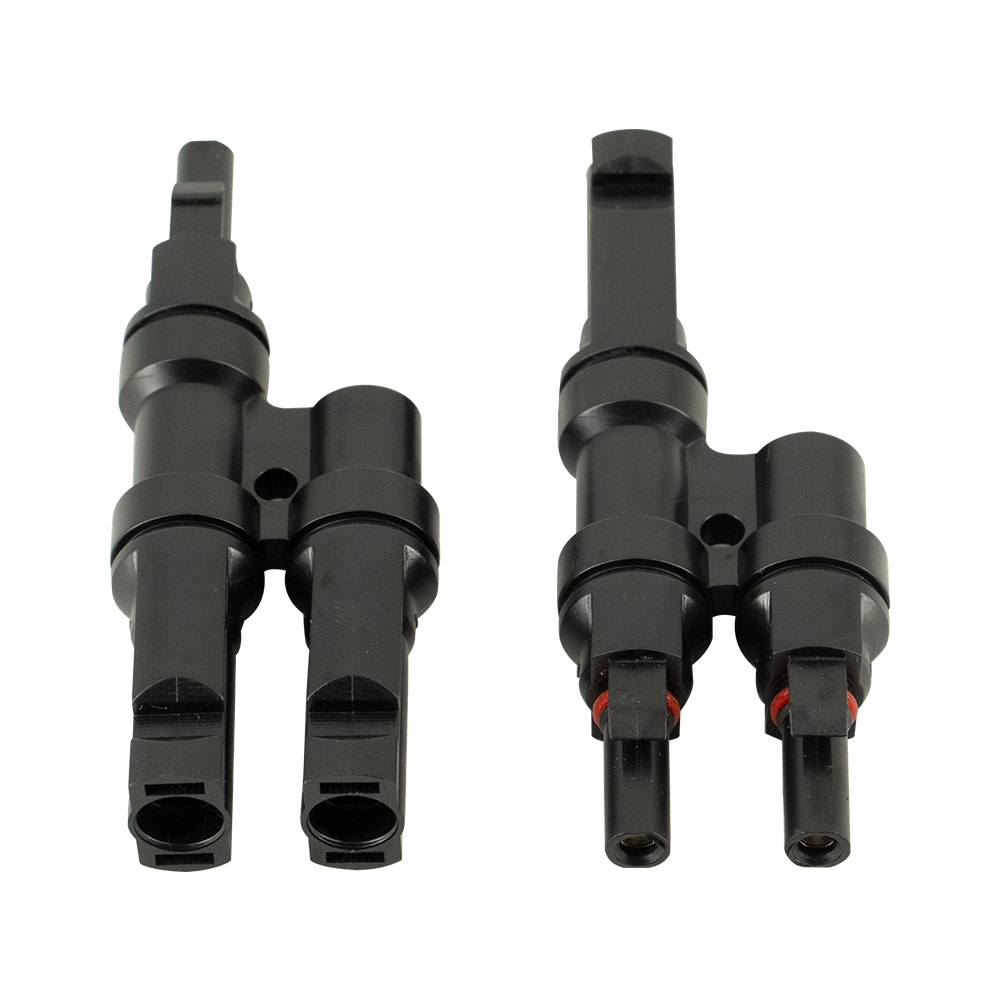 Powmr MC4防水IP67光伏连接器 T型3通2转1转换串并联太阳能电池板组件连接器